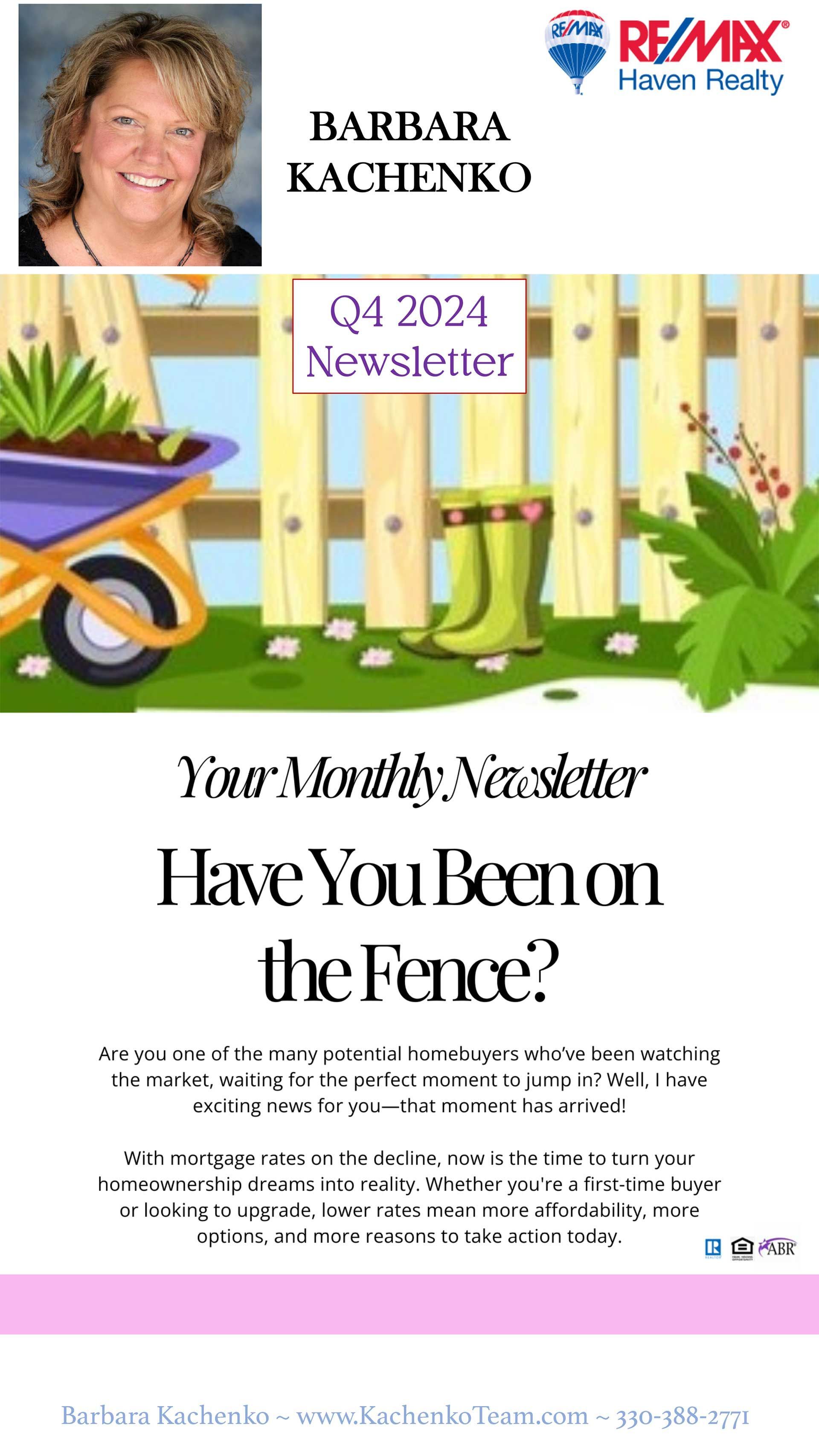 Monthly Newsletter - Have You Been on the Fence