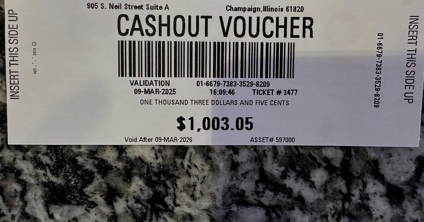 $1003.05 cashout voucher