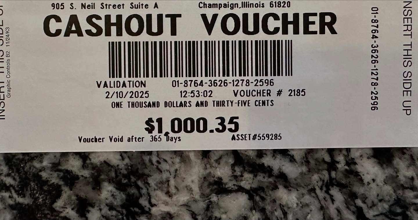 $1000.35 cashout voucher
