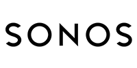 Sonos logo in black sans-serif font; the