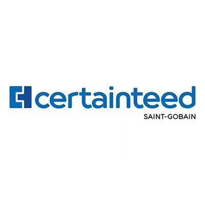 CertainTeed Saint-Gobain logo in blue on a white background