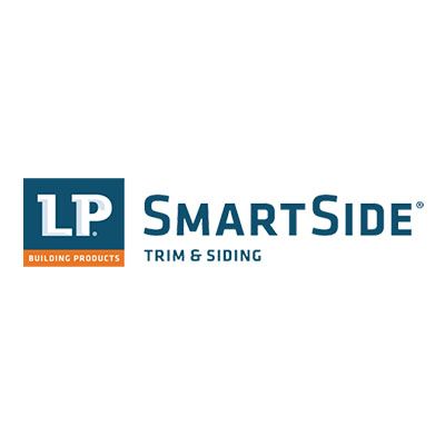 LP SmartSide Trim & Siding logo in blue and orange on a white background