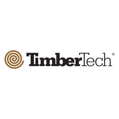 TimberTech logo with brown spiral icon and black wordmark on white background