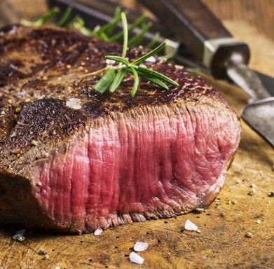 Rare meat steak
