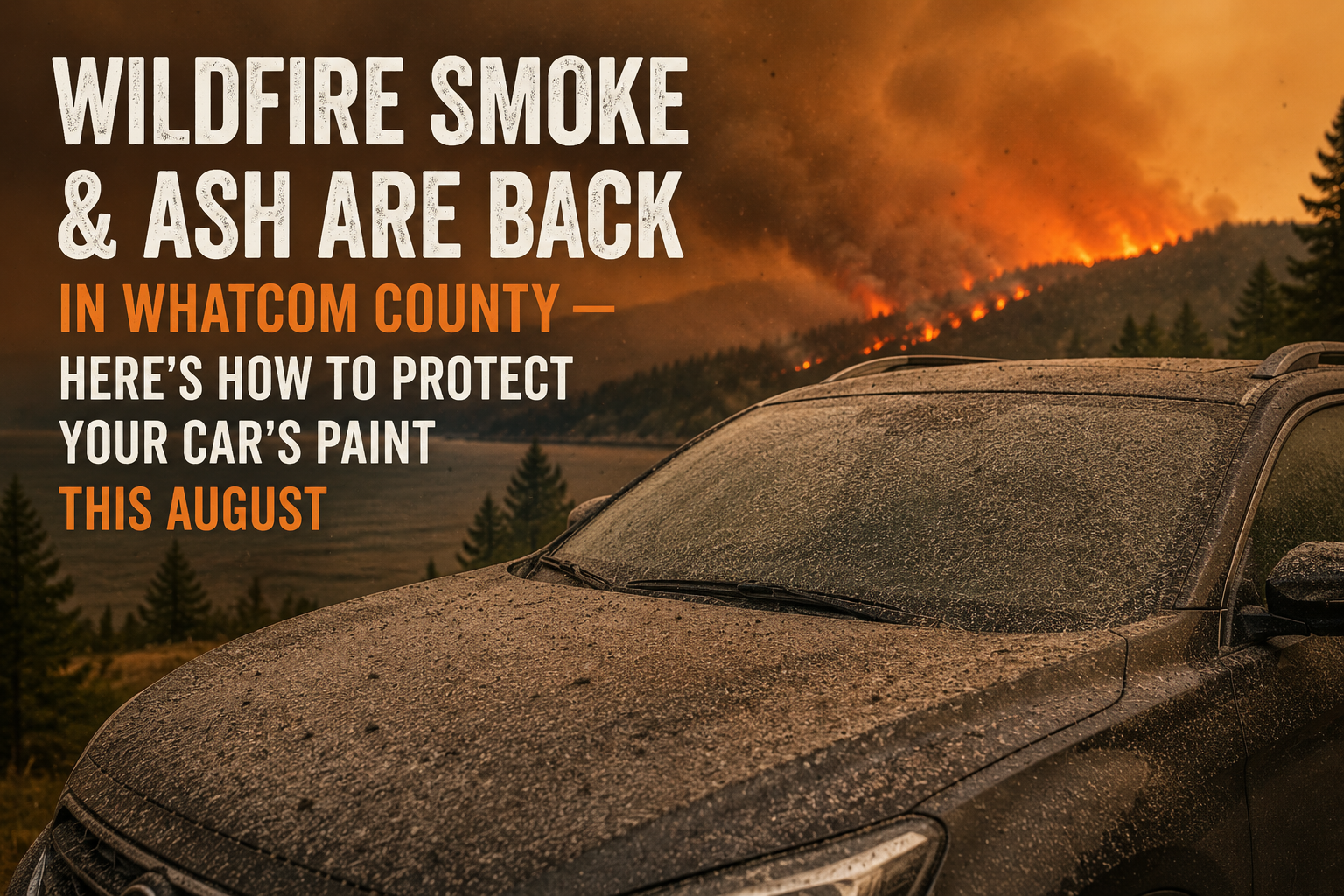 wildfire smoke ash car damage Whatcom County / how to clean wildfire ash off car Bellingham