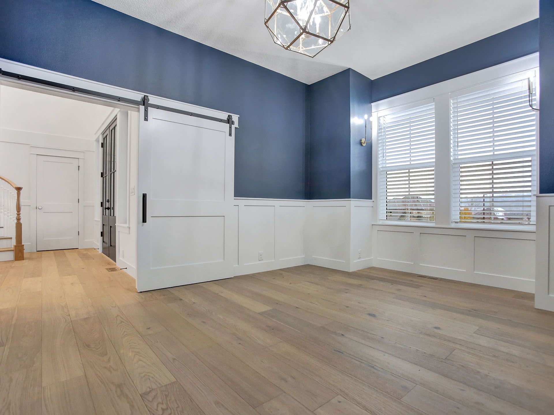 Room with blue walls