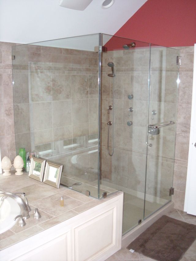 Glass shower enclosure