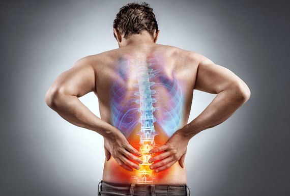Man suffering from sciatica