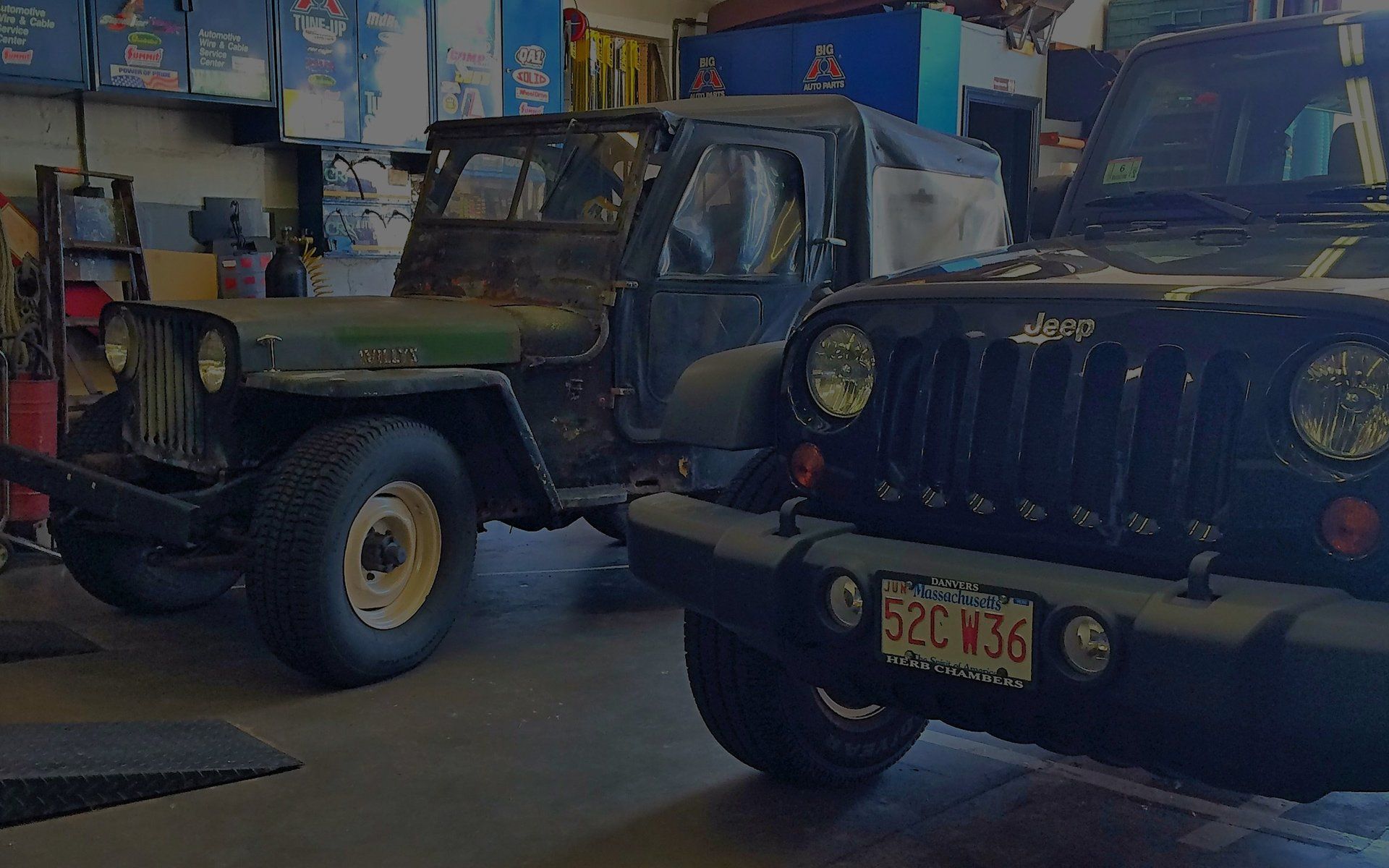 Vehicles inspected inside Sacco's Auto Repair shop
