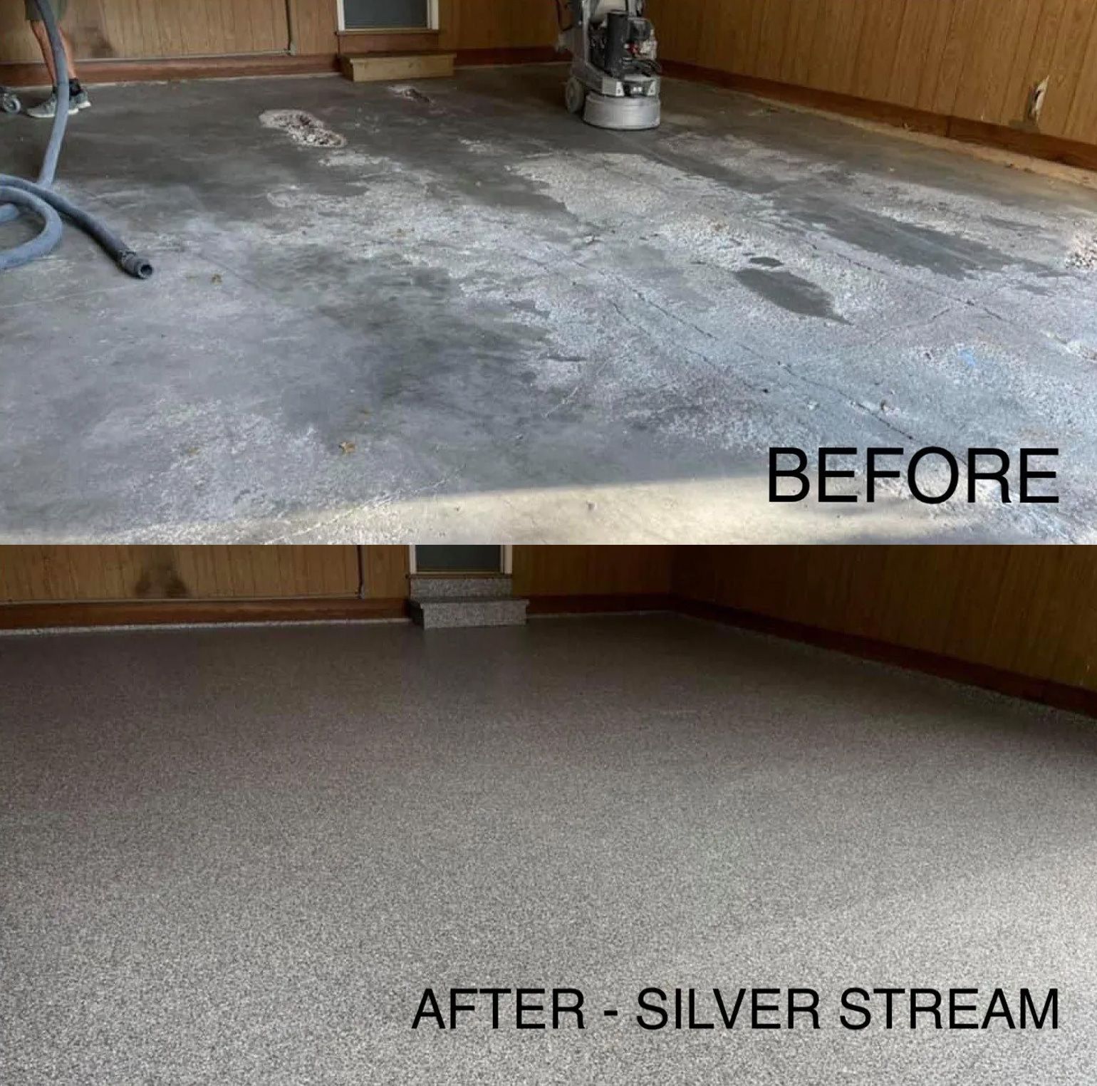 garage floor before and after