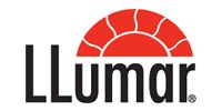 LLumar logo with black text and a red sunburst icon above the “u” and “m”