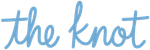 The word the knot is written in blue on a white background.