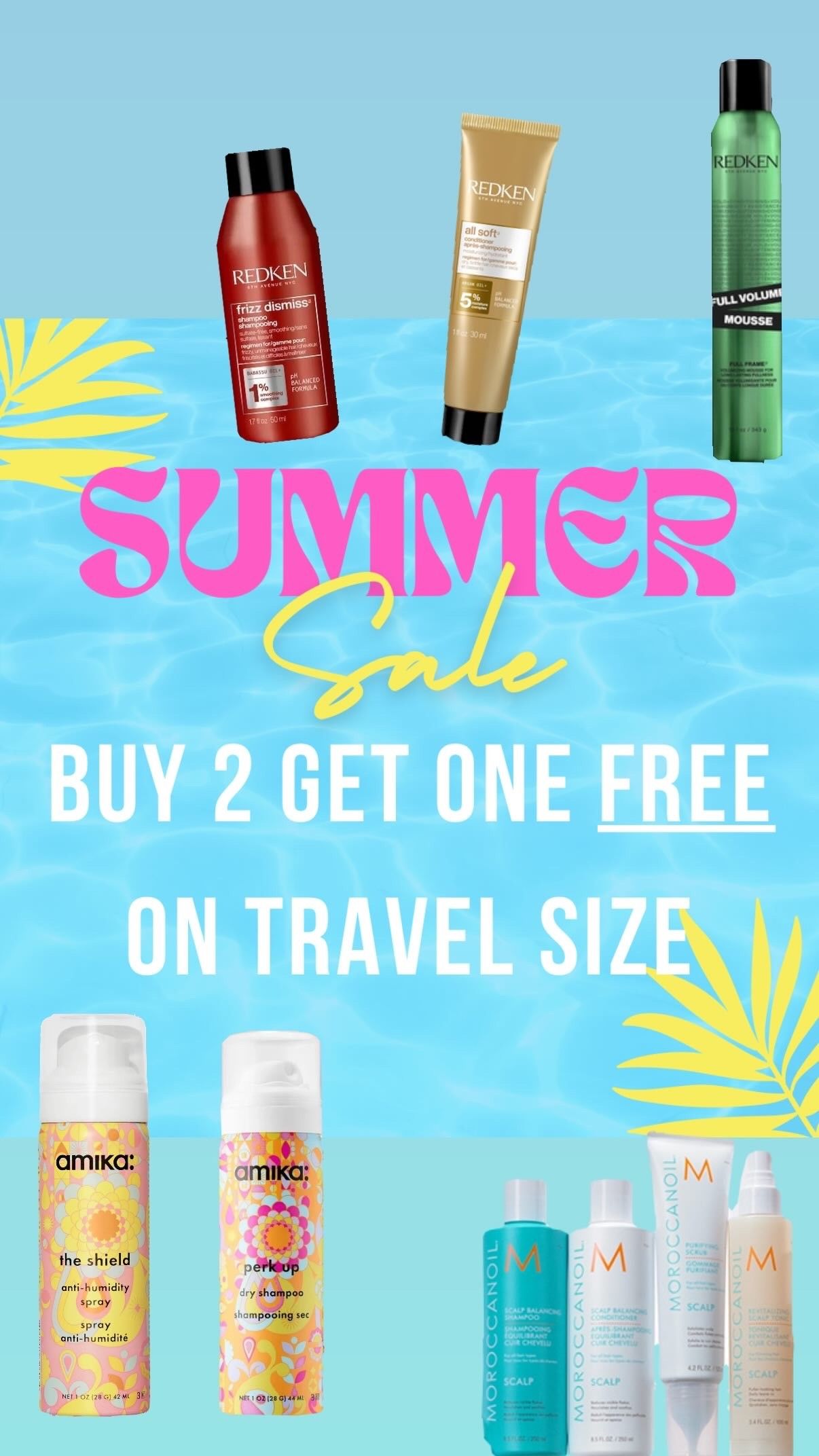 Summer sale buy 2 get one free on travel size