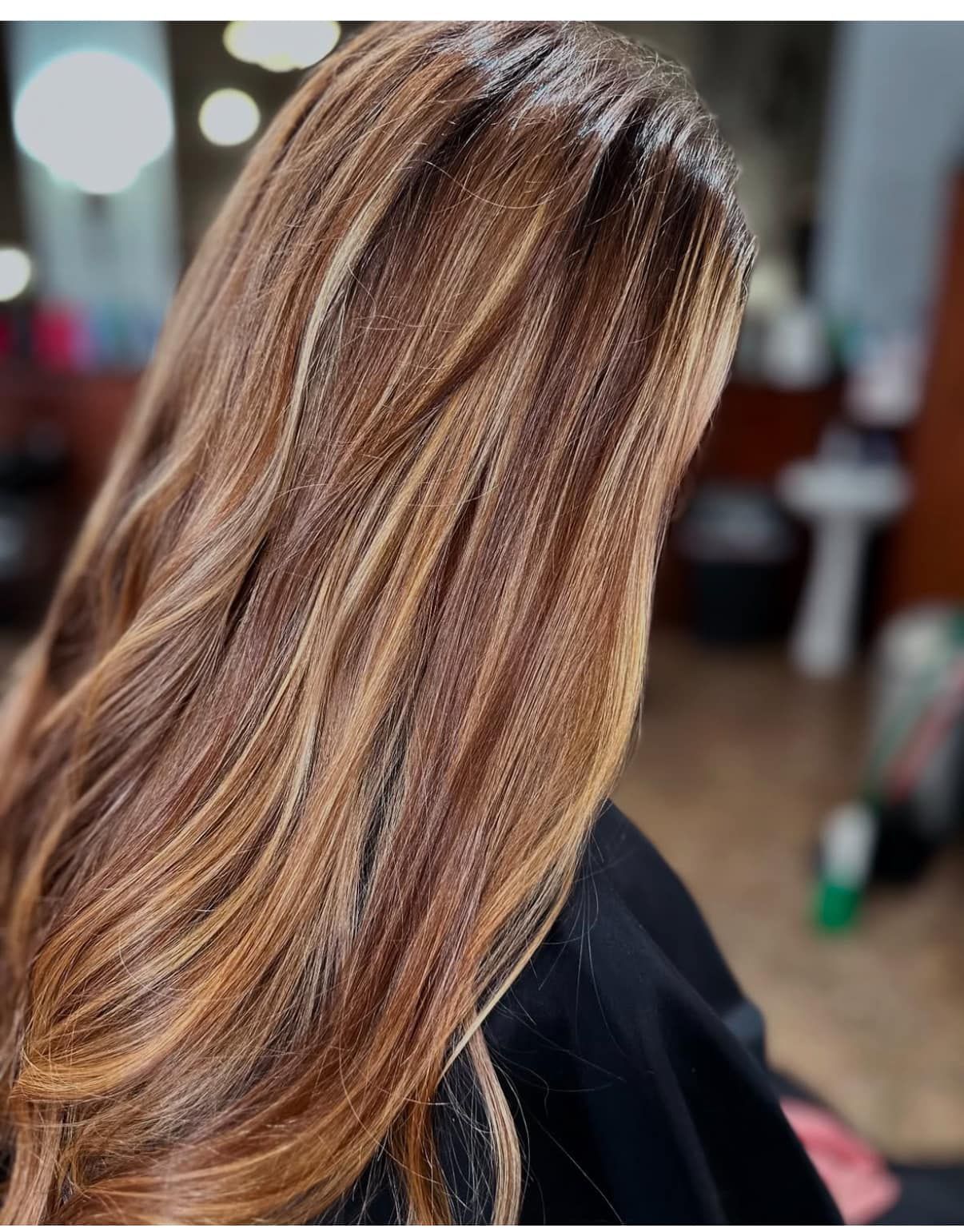 A woman with long brown hair