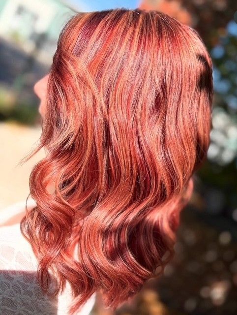 Woman with wavy hair.