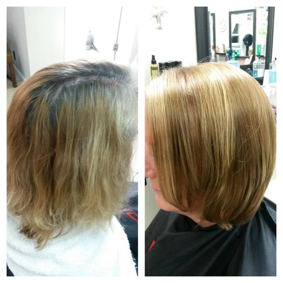 Professional hair straightening service