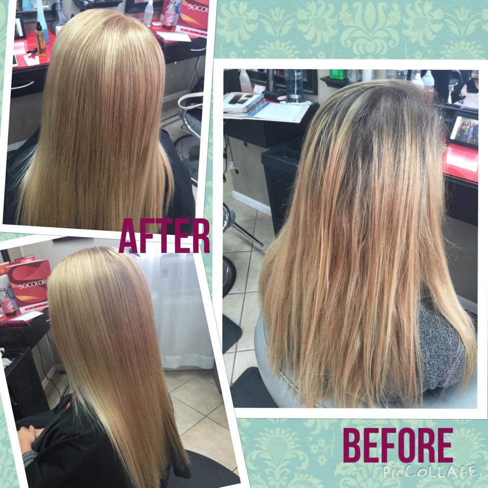Retouched hair highlights