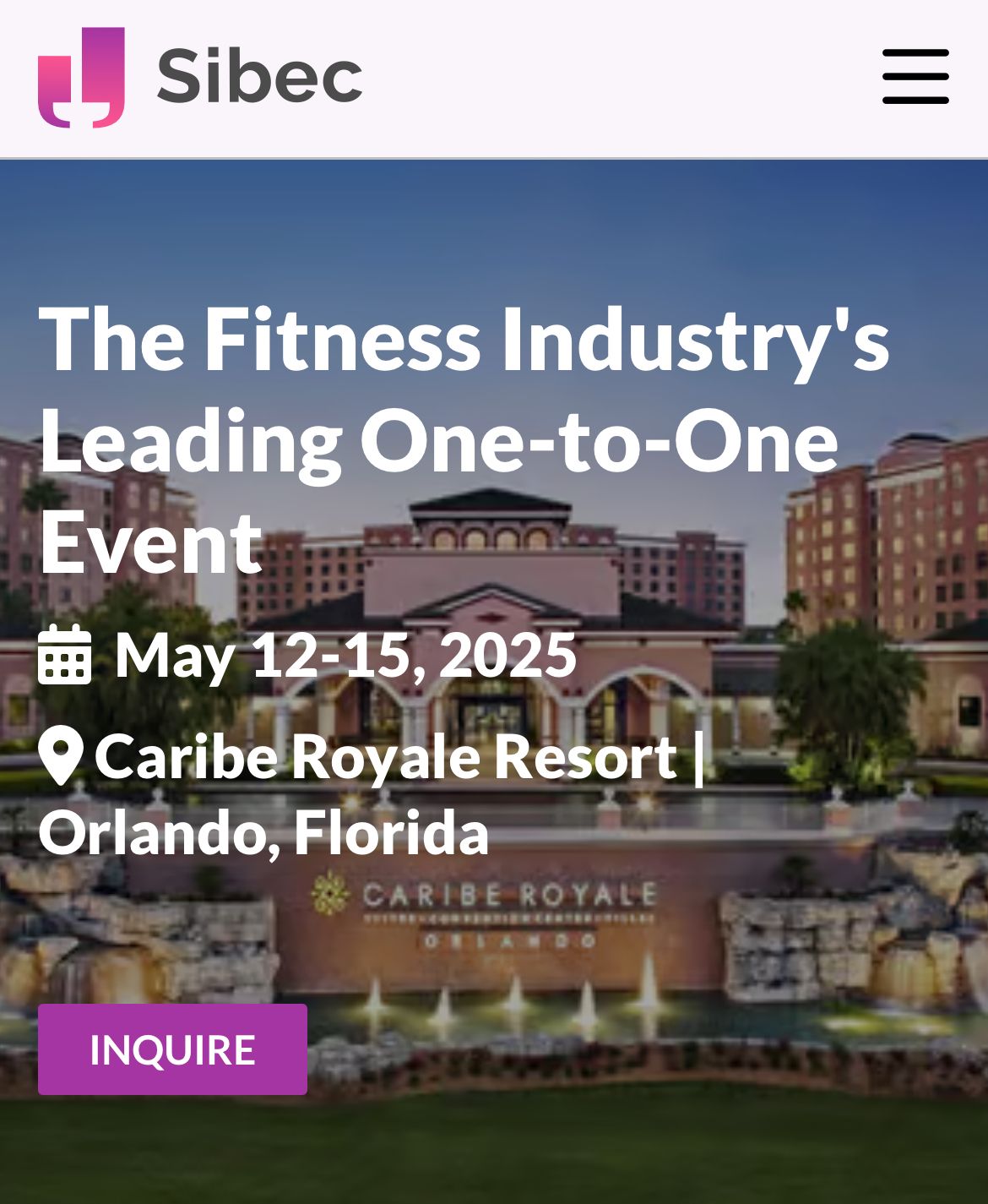 An advertisement for the fitness industry 's leading one-to-one event