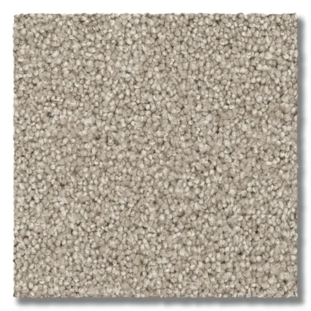 Beige carpet tile, featuring a textured, granular pattern.