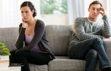 couple sitting apart