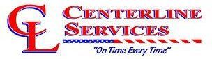 The logo for centerline services says `` on time every time ''.