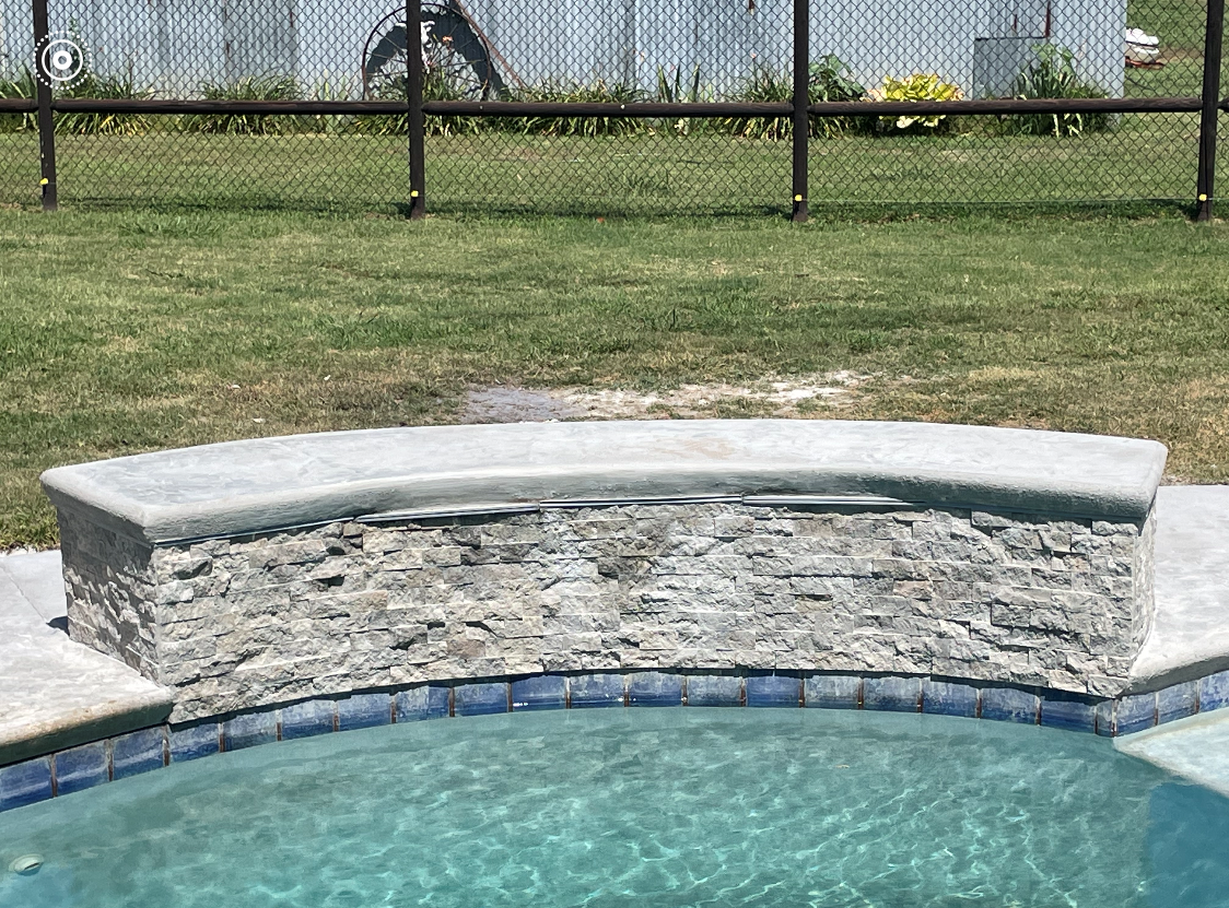 Pool area stone design