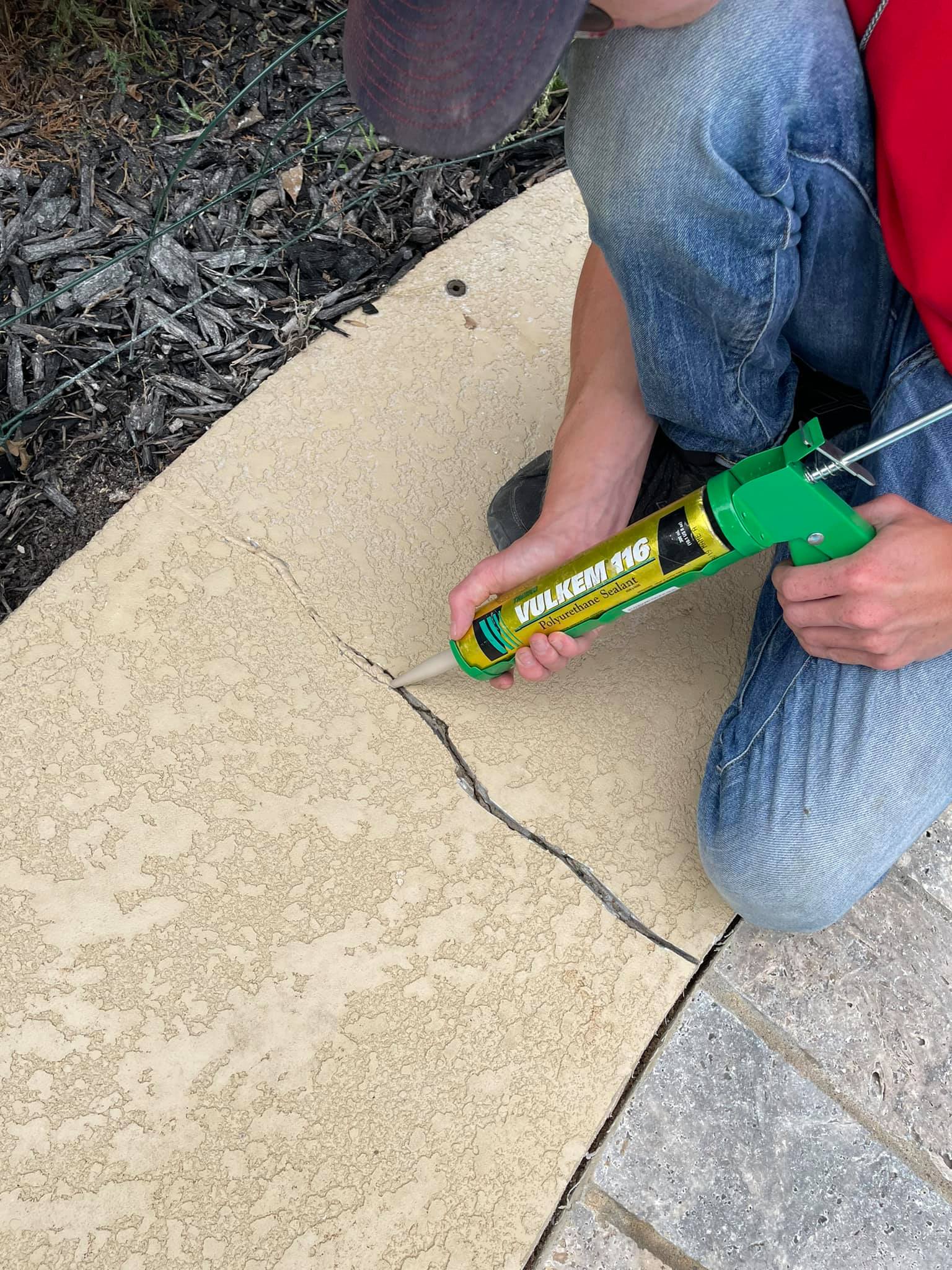 Swimming pool deck crack repairs
