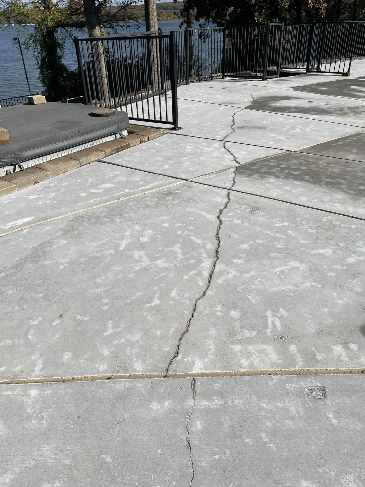 Cracked pool surface