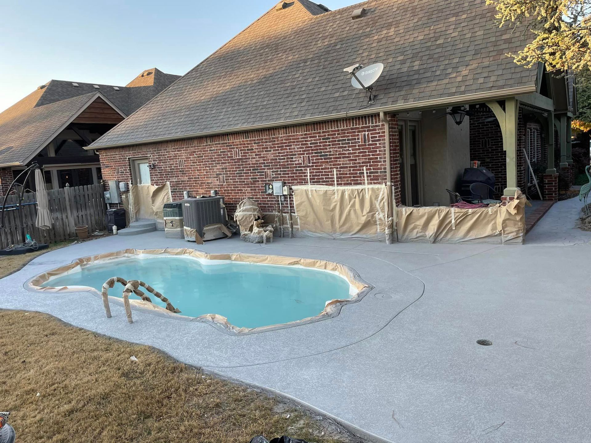 Before stamped pool surface