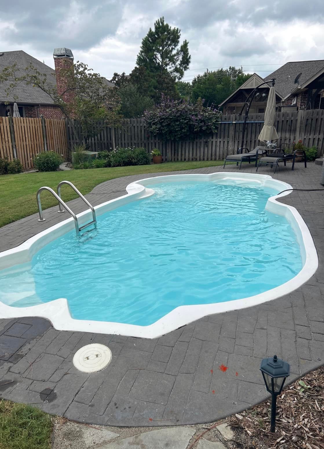 After stamped pool surface