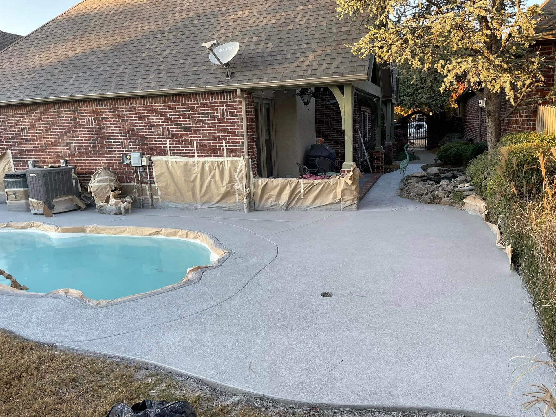 Before stamped pool surface