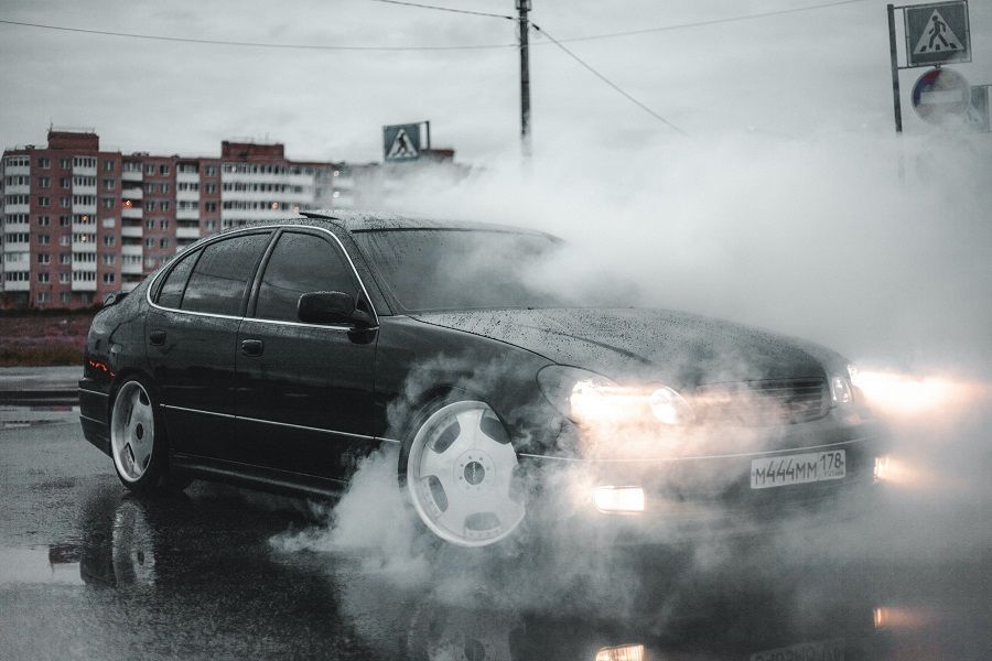 An overheating car 