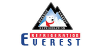 A logo for everest refrigeration with a polar bear on it