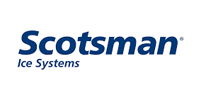 The logo for scotsman ice systems is blue and white on a white background.