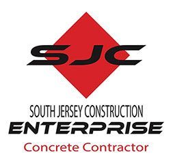 South Jersey Construction Enterprise logo with red diamond, black SJC lettering, and "Concrete Contractor" text
