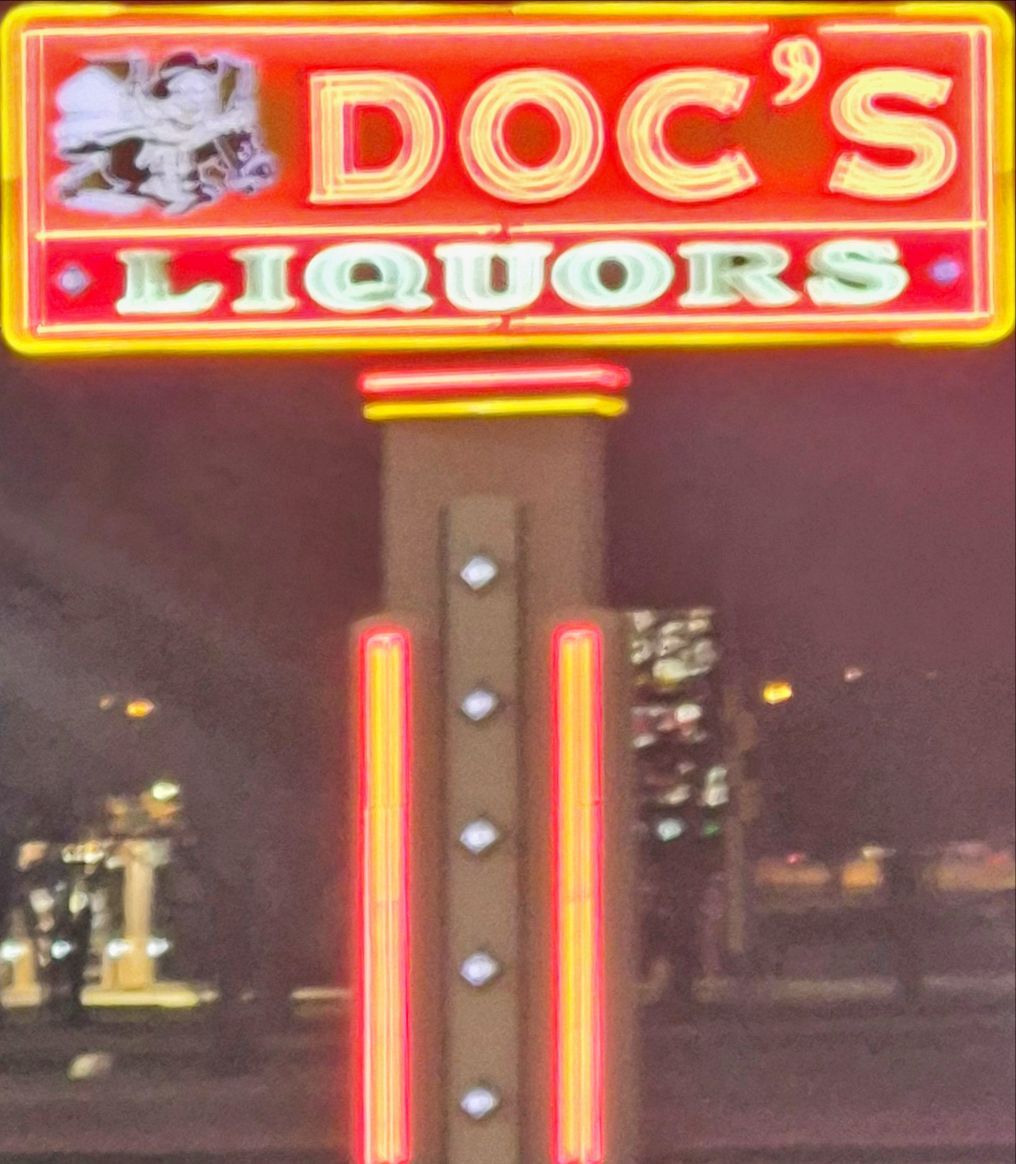 Sign for Doc's Liquors