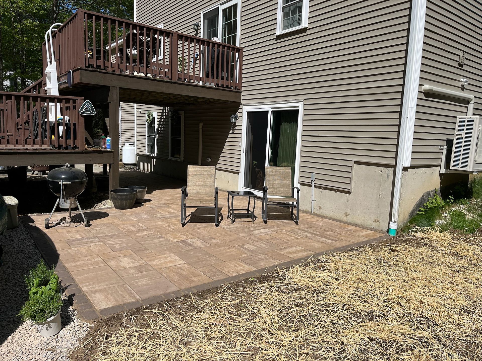 side view of finished patio