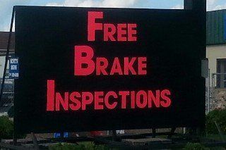 Free Brake Inspections Sign