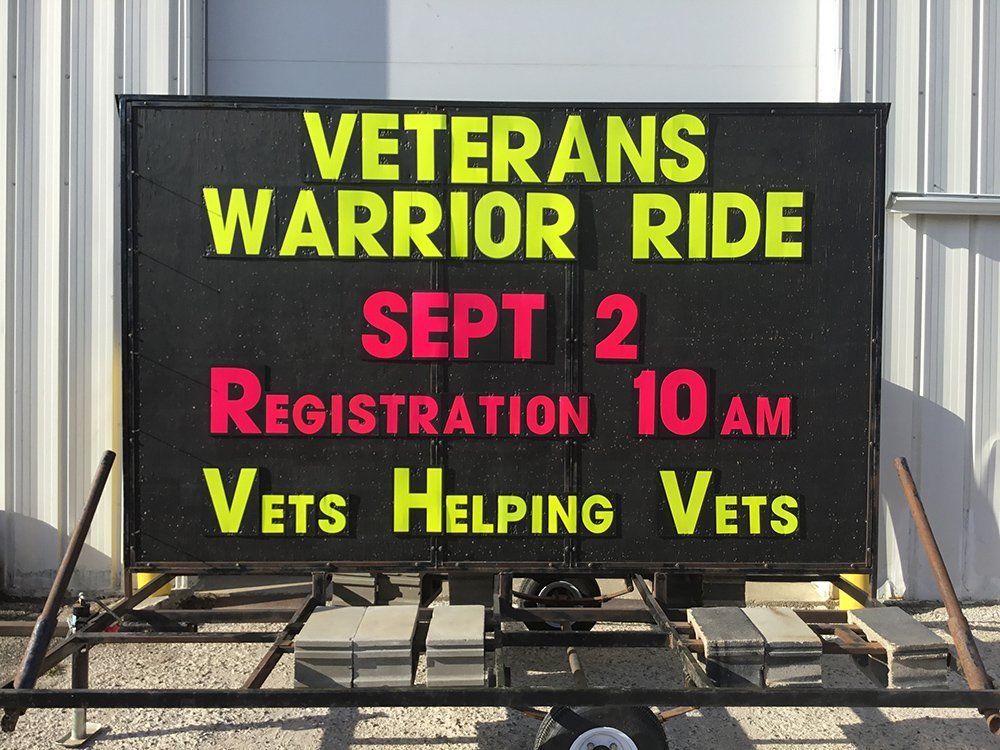 Veterans Warrior Ride Portable Sign