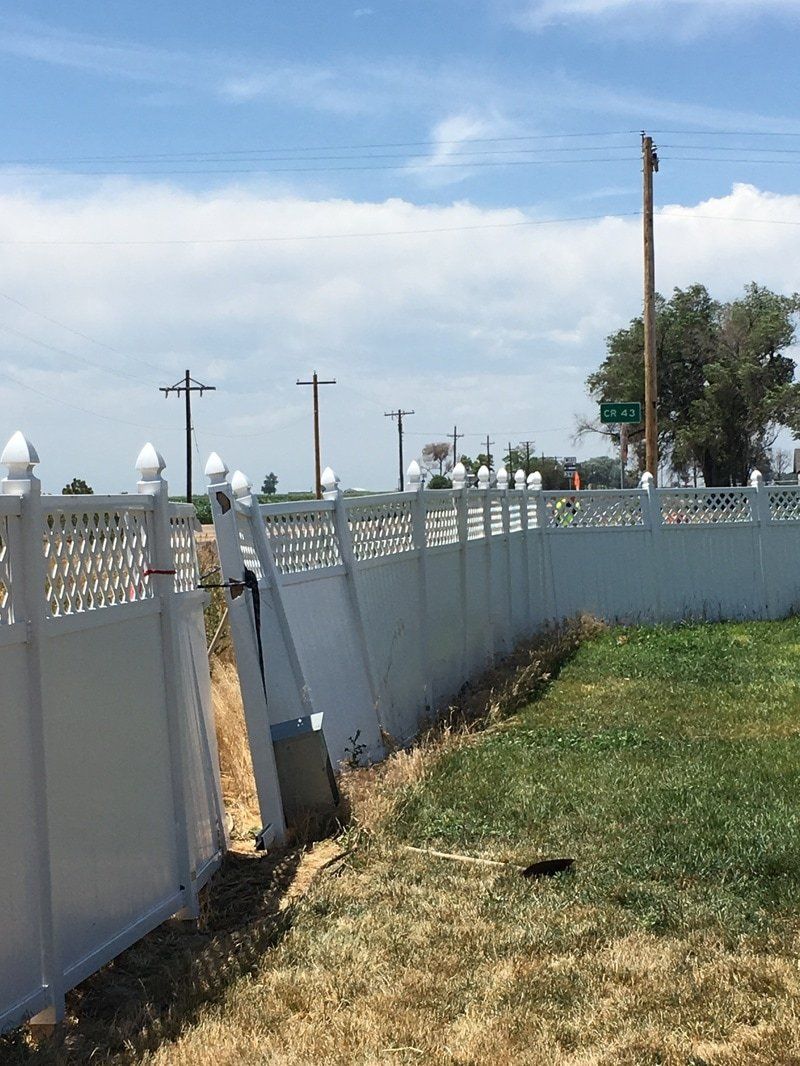 Decorative white vinyl privacy fence