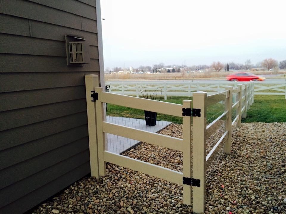 Vinyl fence with dog screen