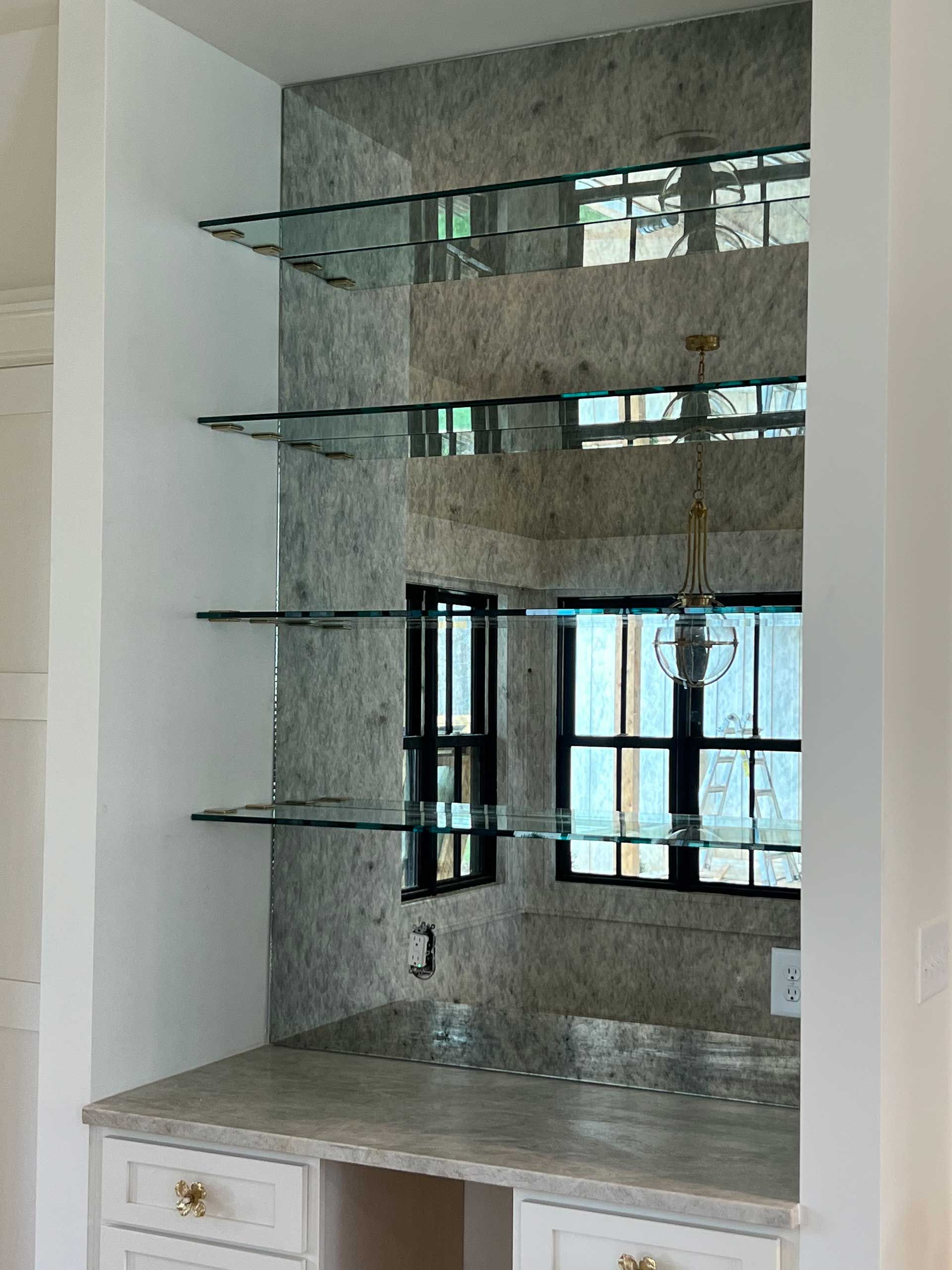 glass shelf units