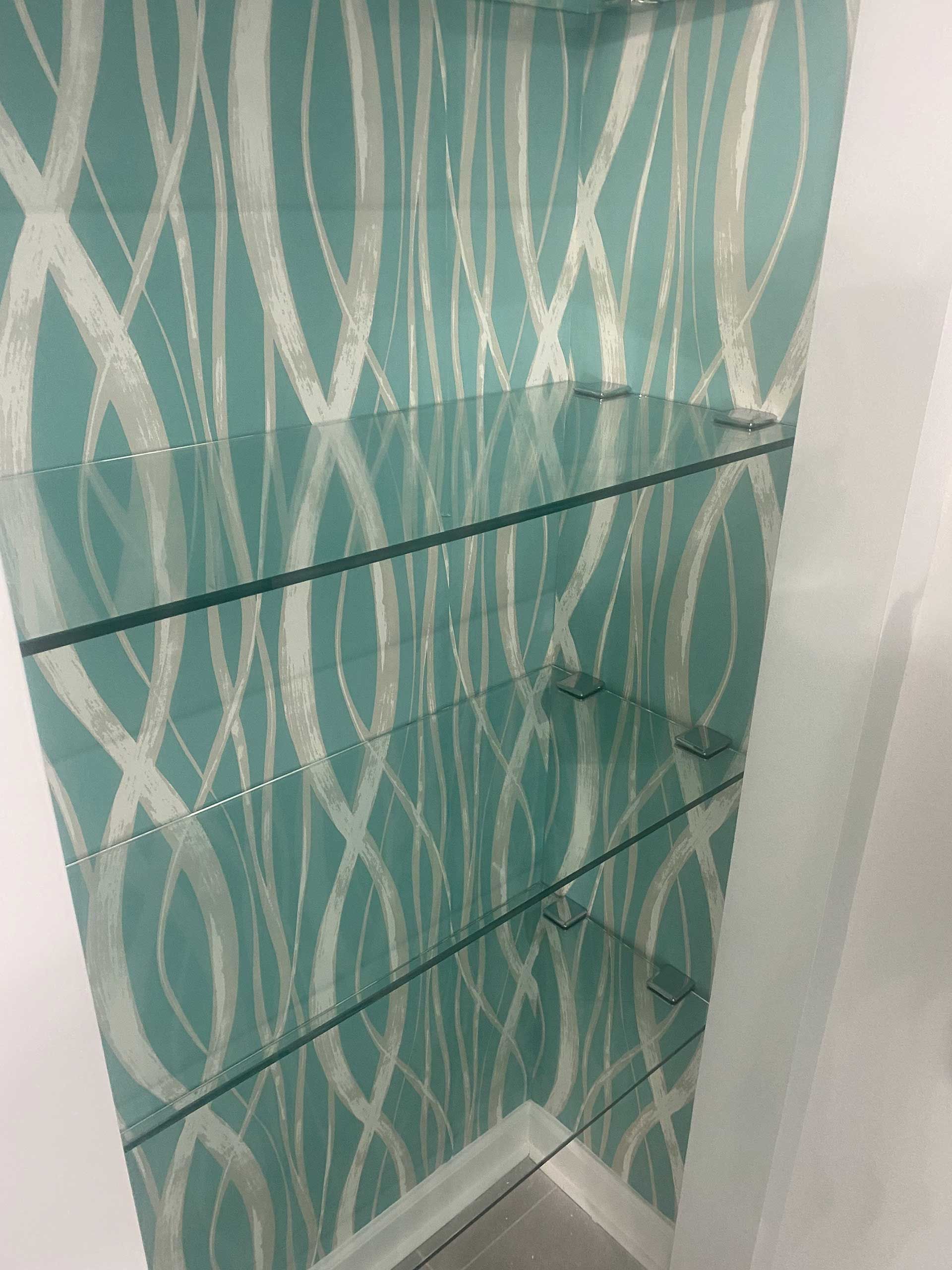 glass wall shelves