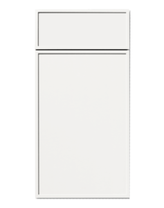 White cabinet door with a rectangular recessed panel.