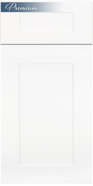 White kitchen cabinet door with a recessed panel and 