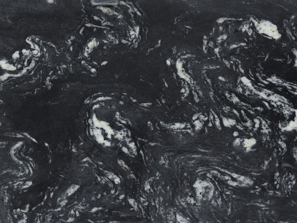 Dark gray and white swirling marble pattern.