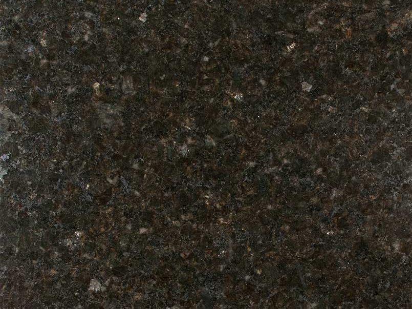 Dark brown granite countertop with flecks of lighter minerals.