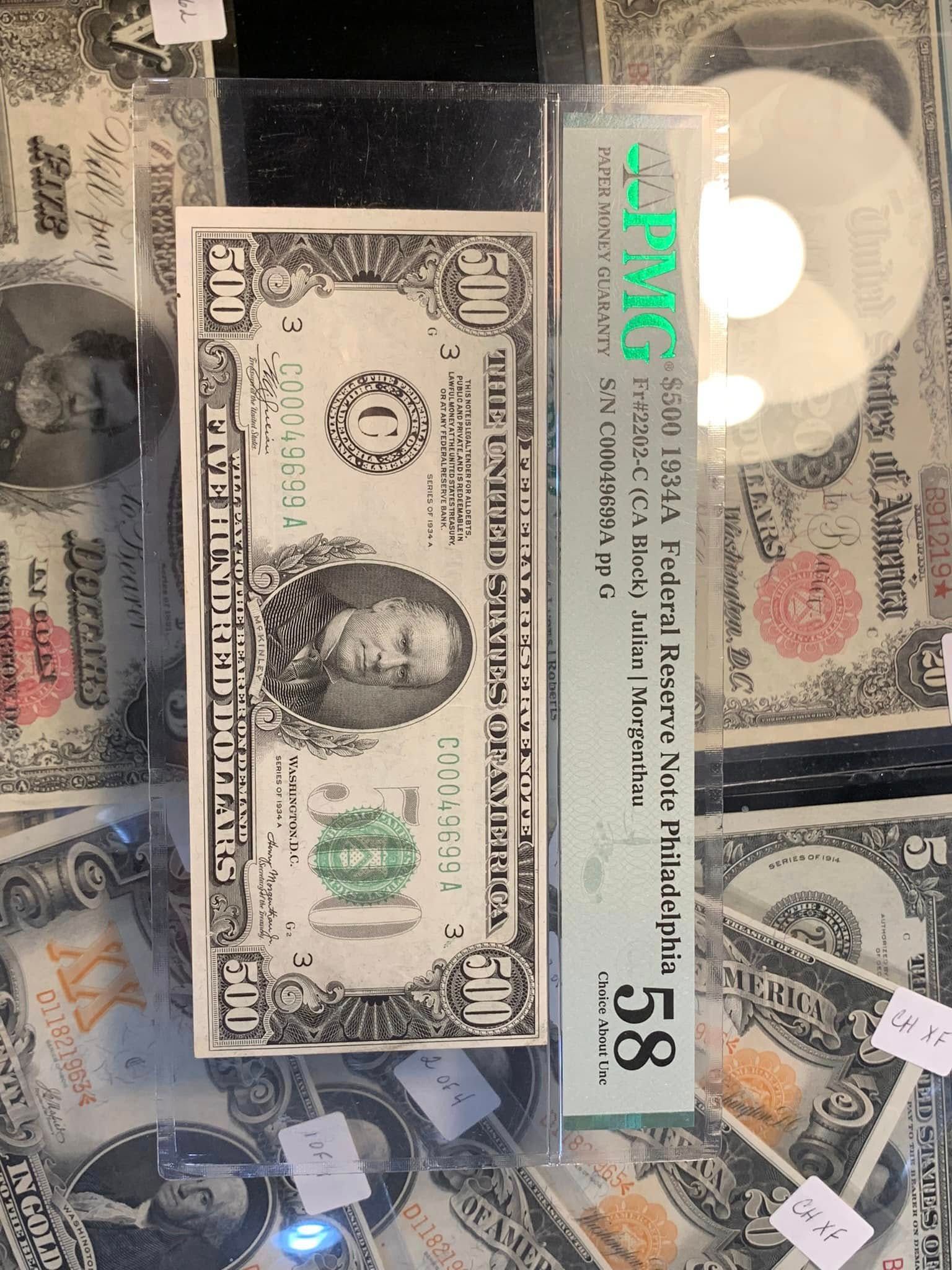 Dollar bill on a counter next to a $10 note and a price tag showing 5.8.
