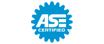 A blue logo that says ase certified on it