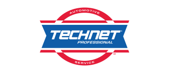 A blue and red logo for technet professional automotive service